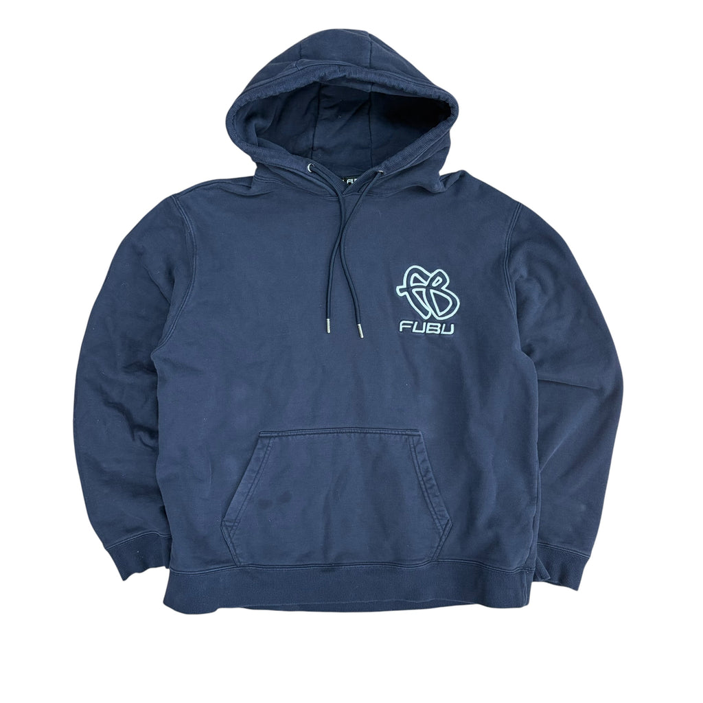 Vintage Fubu Embroidered Logo Hoodie Navy