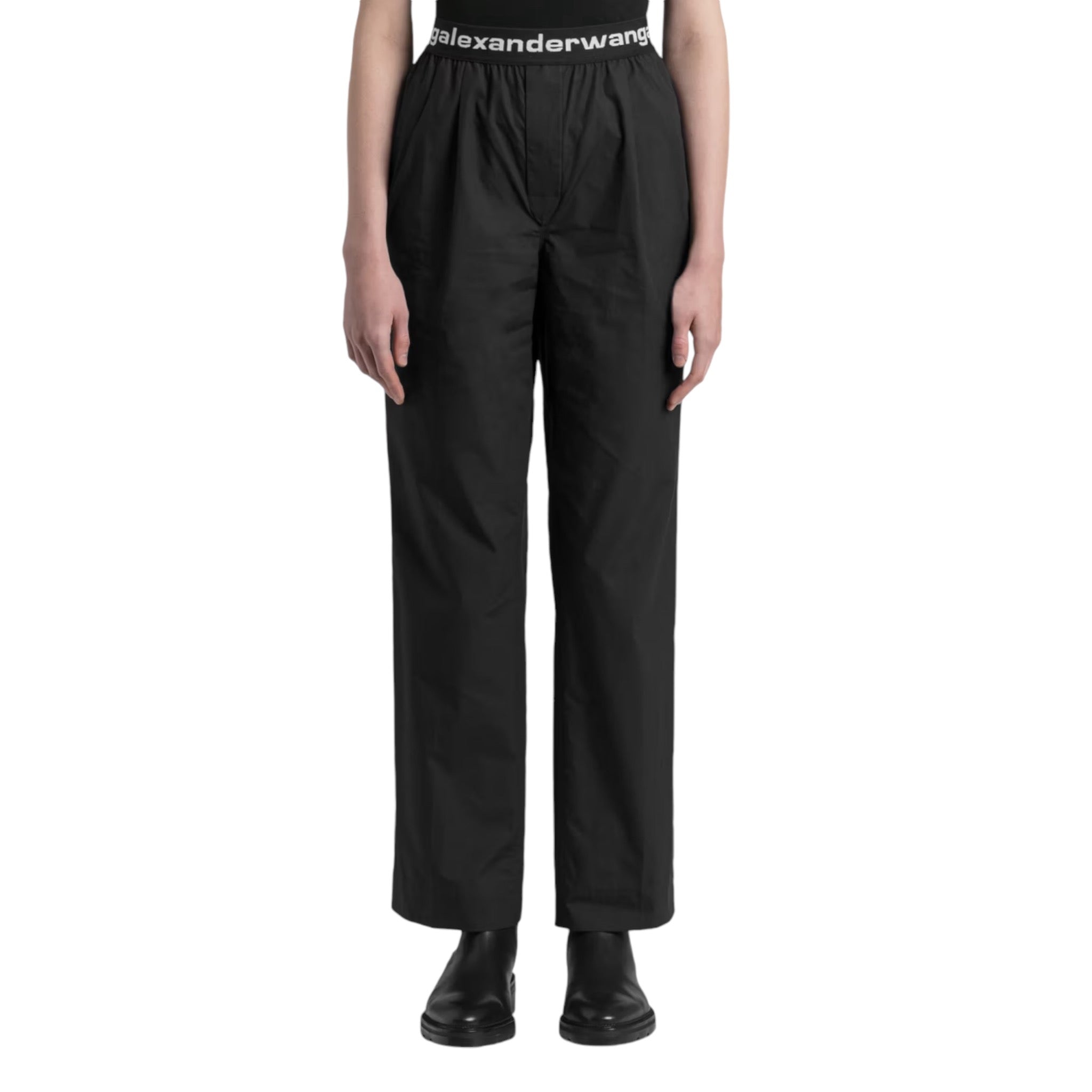 Alexander Wang T Logo Elastic Pull On Pants Black