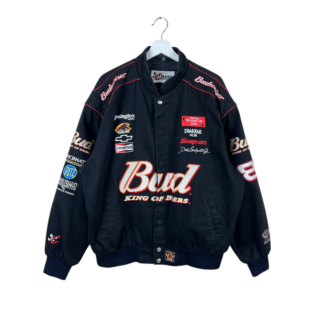 Vintage Jeff Hamilton NASCAR Dale Earnhardt Jr. Budweiser Racing Jacket Black