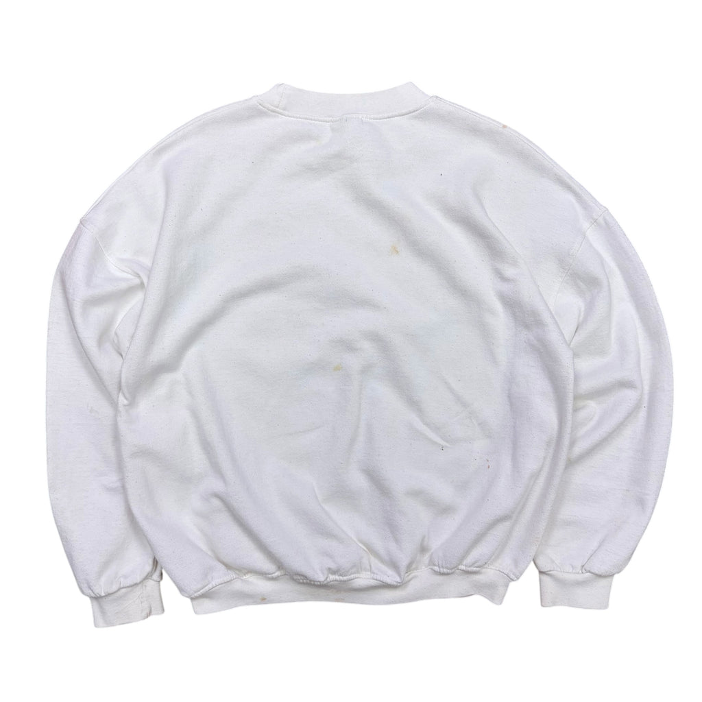 Vintage No Blood No Foul Basketball Crewneck White
