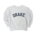 Vintage Drake University Arch Logo Spellout Crewneck Heather Grey