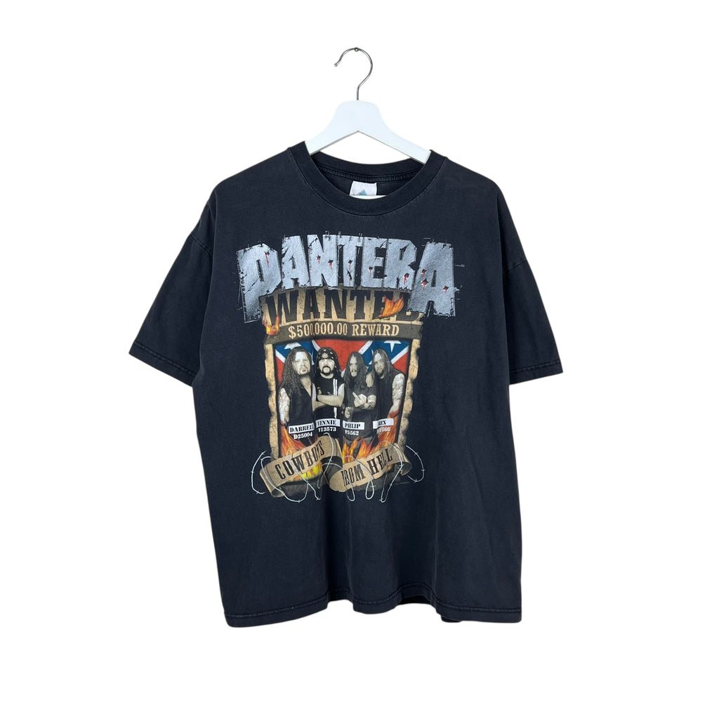2001 Pantera “Reinventing The Steel” Wanted Poster Tour Tee Faded Black