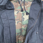 Vintage Denim & Supply Ralph Lauren Women’s Camo Hoodie Bomber Jacket Black