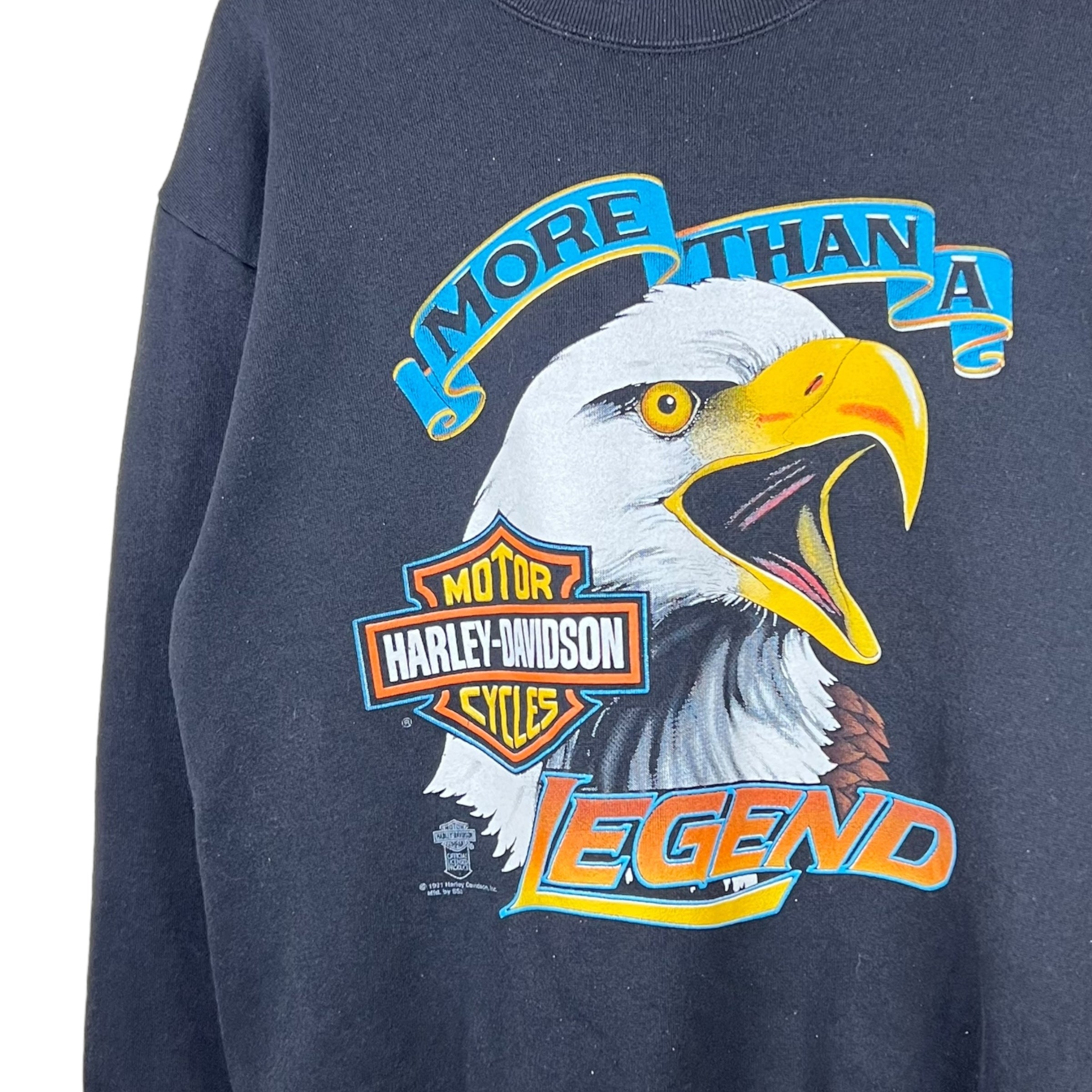 1991 Harley Davidson “More Than A Legend” Eagle Graphic Crewneck Black