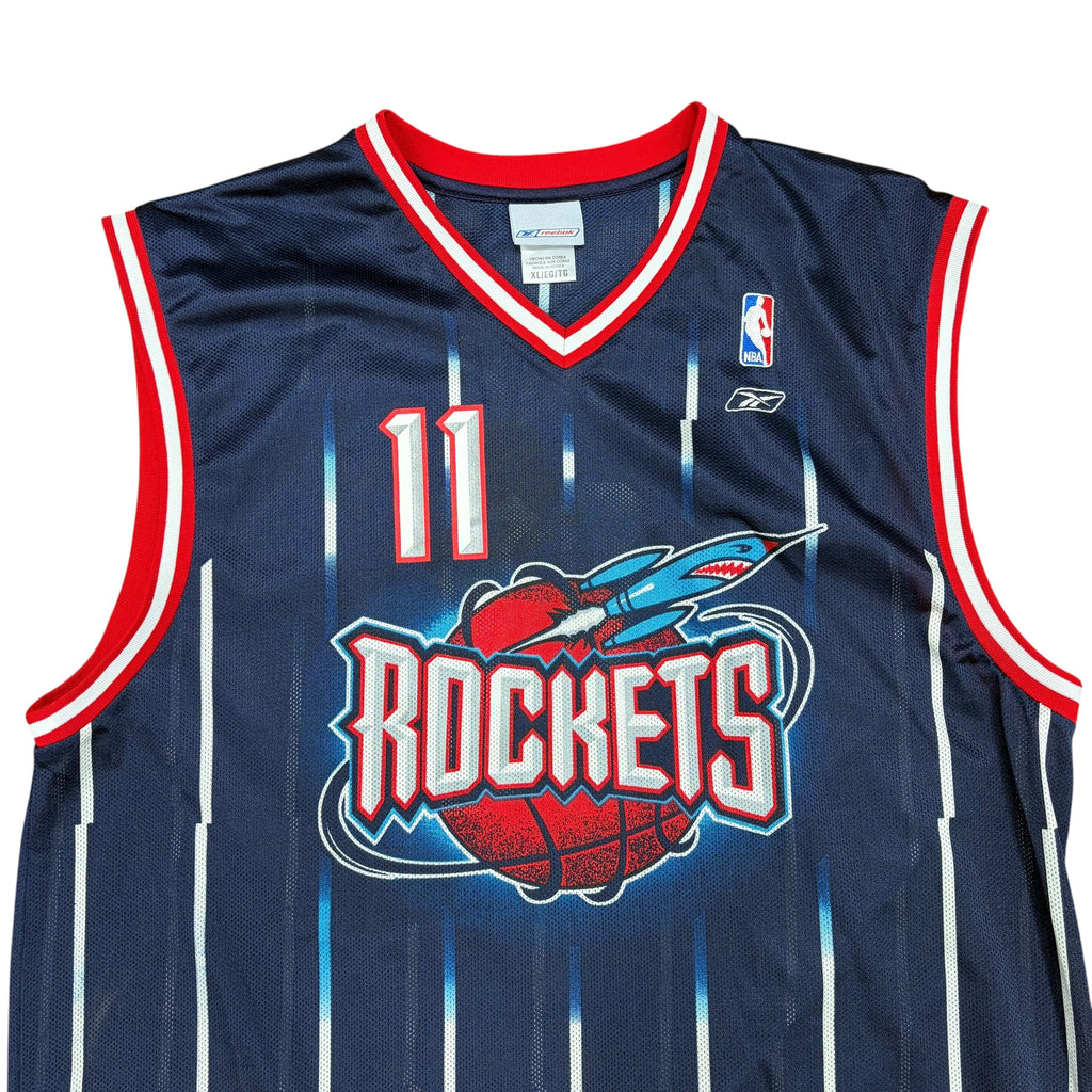 Vintage Reebok NBA Houston Rockets Yao Ming Throwback Pinstripe Jersey