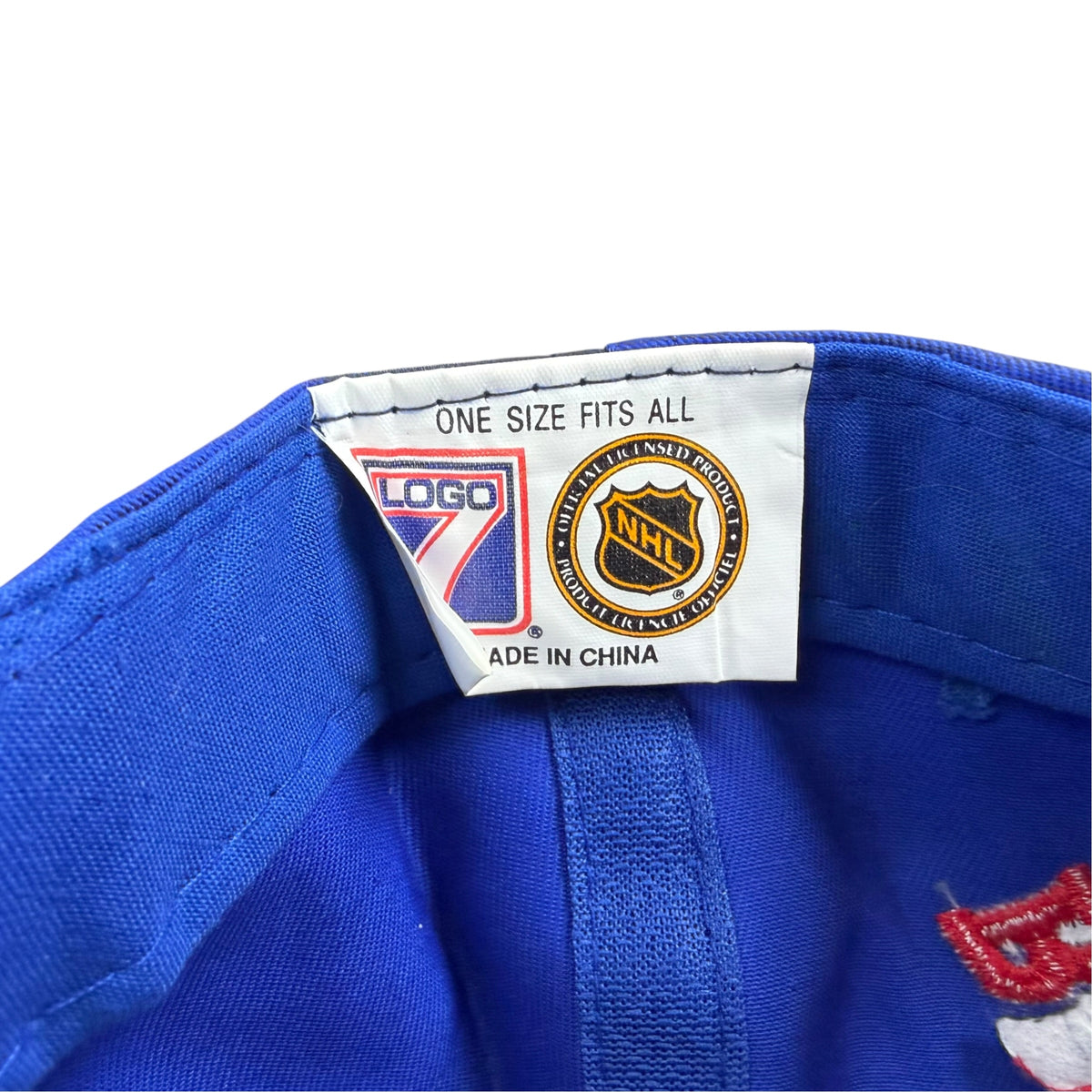 Vintage Logo 7 NHL New York Rangers Logo SnapBack Blue