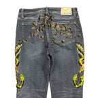 Y2K Ed Hardy Women’s Eagle/Snake Embroidered Jeans Dark Wash