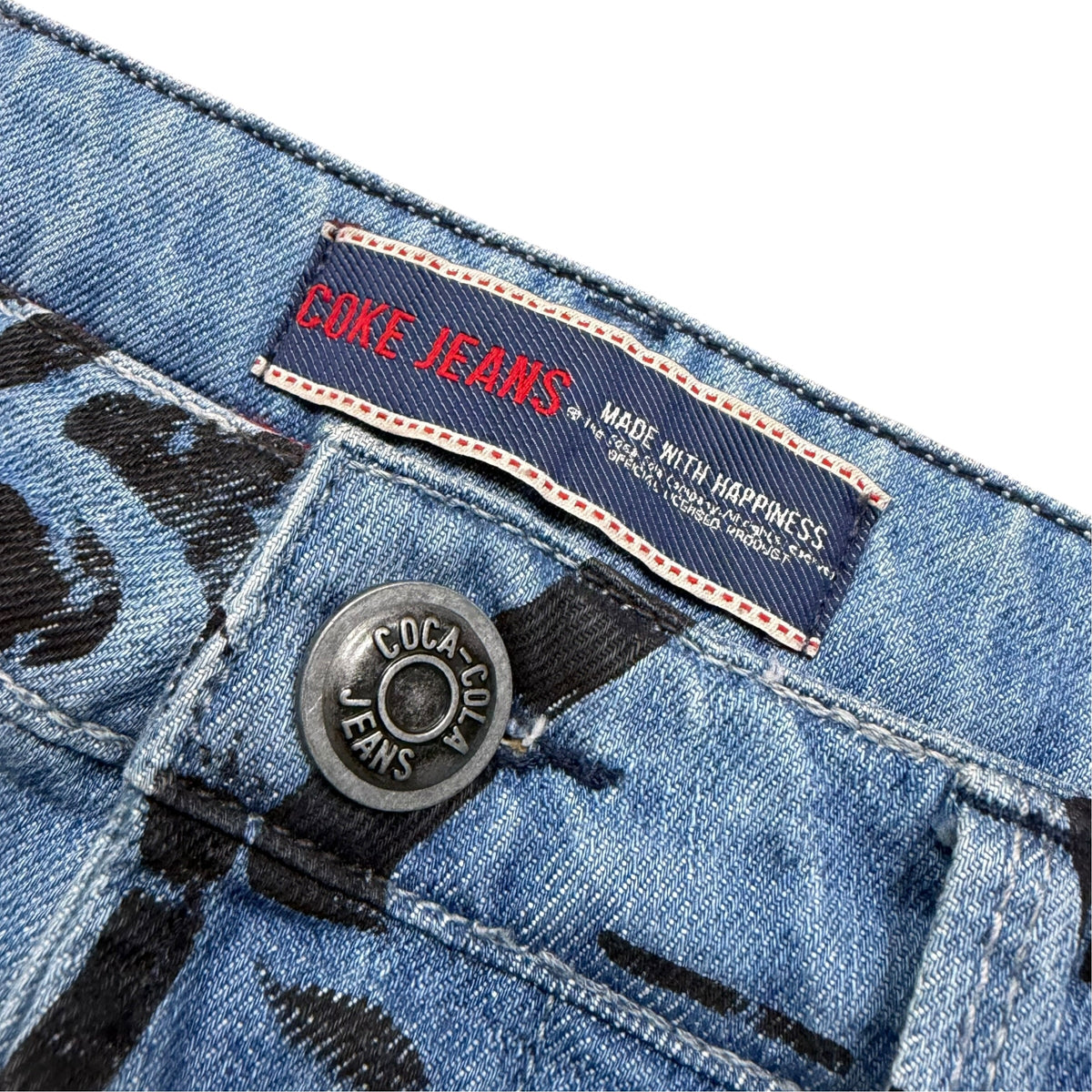 Vintage Coca-Cola Graffiti Print Relaxed Jeans