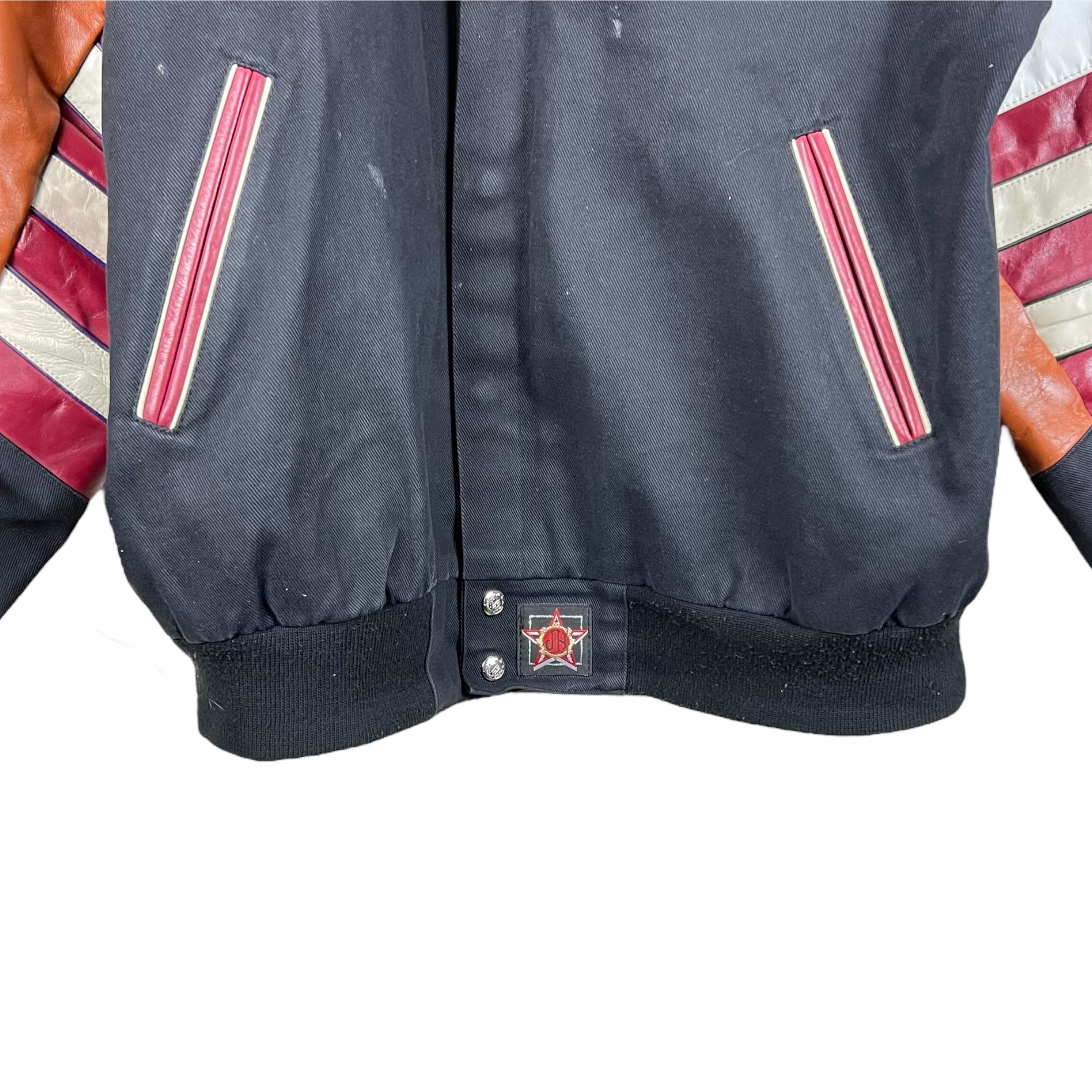 Vintage Jeff Hamilton Phoenix Coyotes Embroidered Leather Jacket