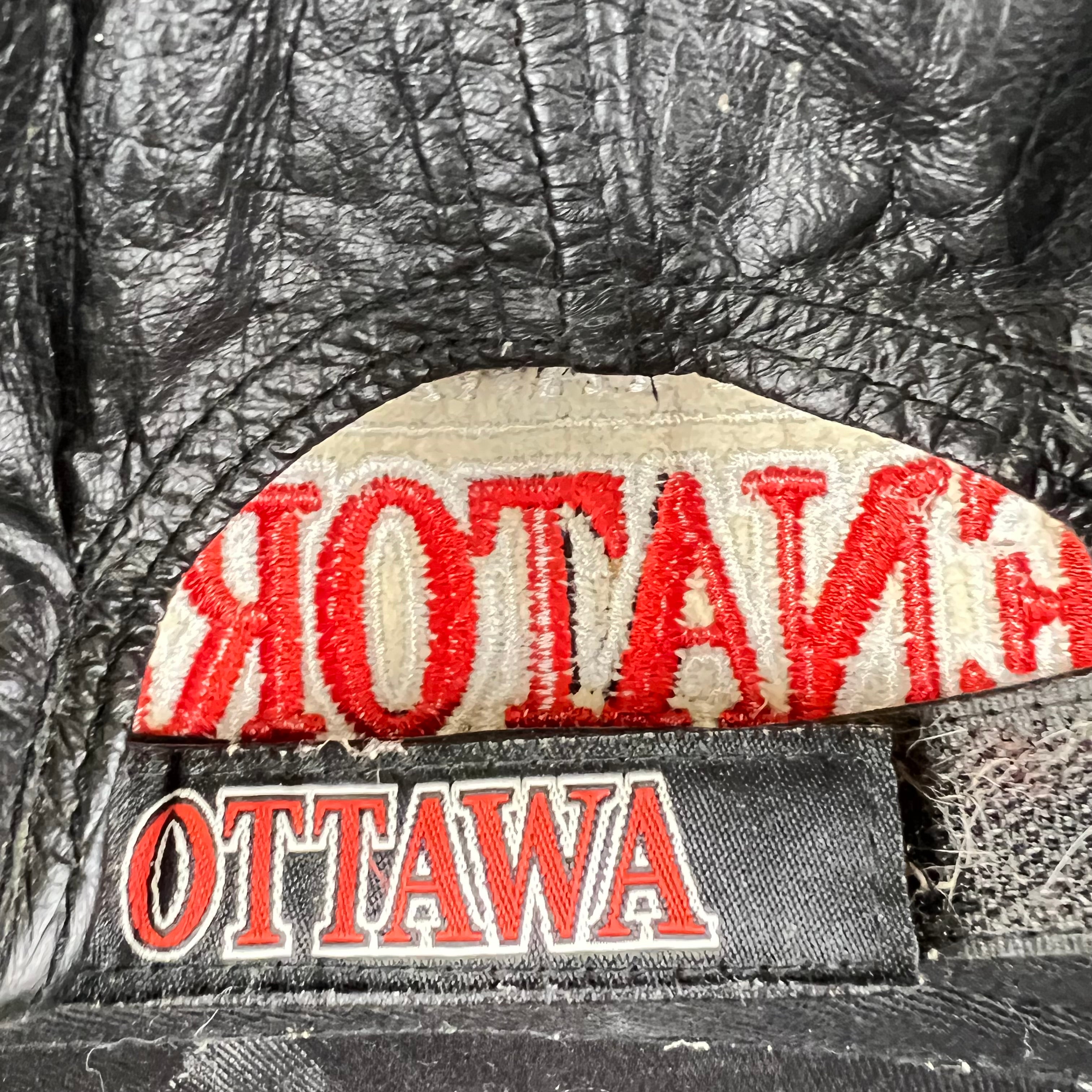 Vintage Ottawa Senators Embroidered Logo Leather StrapBack