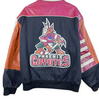 Vintage Jeff Hamilton Phoenix Coyotes Embroidered Leather Jacket