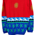Vintage Principles Sun Graphic Cardigan Red