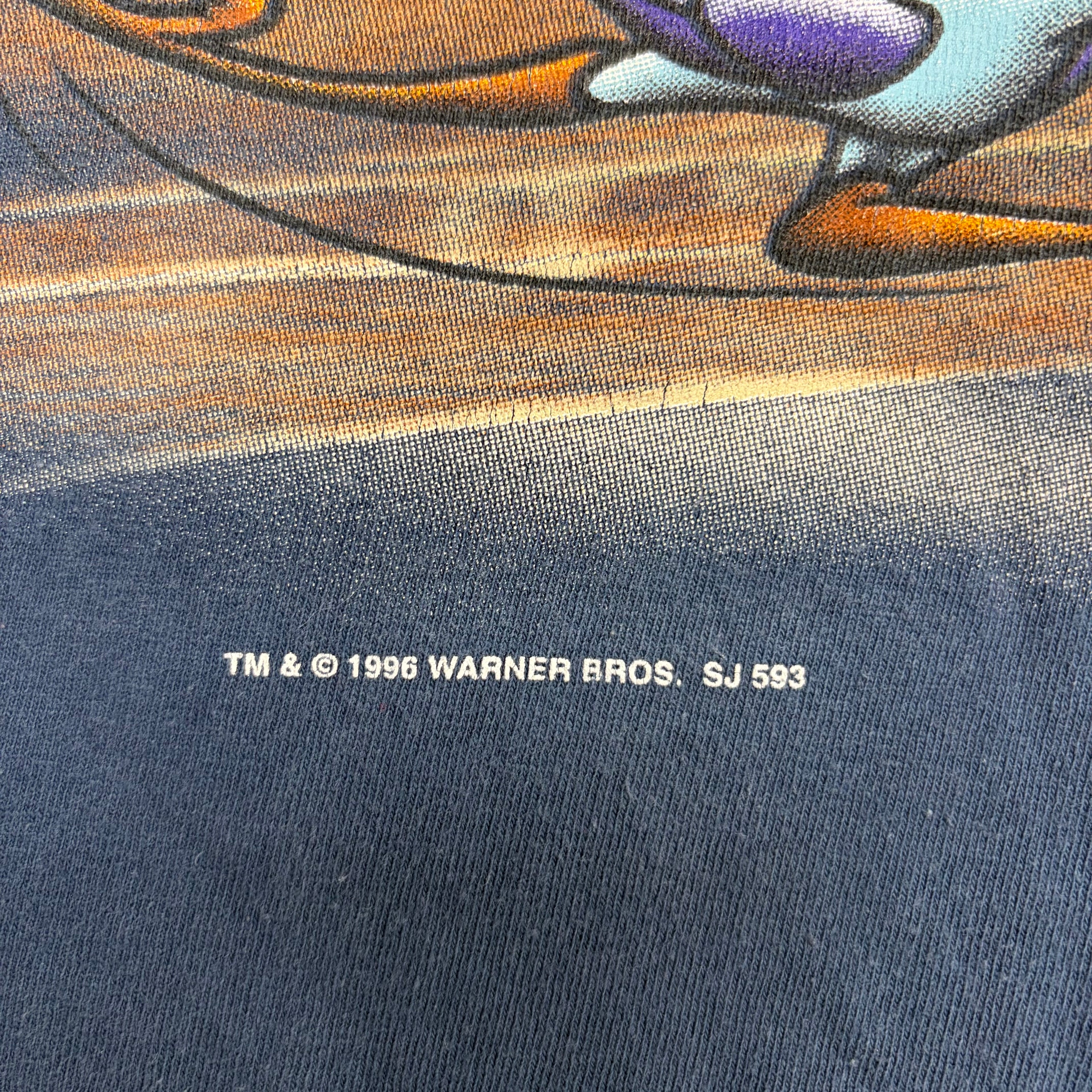 1996 Novel Teez Space Jam Basketball Game Tee Blue