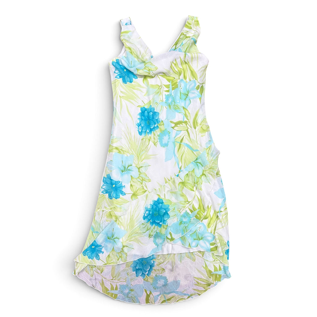 Vintage Jessica Floral Satin Layered Dress