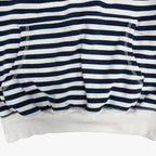 OVO Gold Embroidered Logo Stripe Hoodie White/Navy