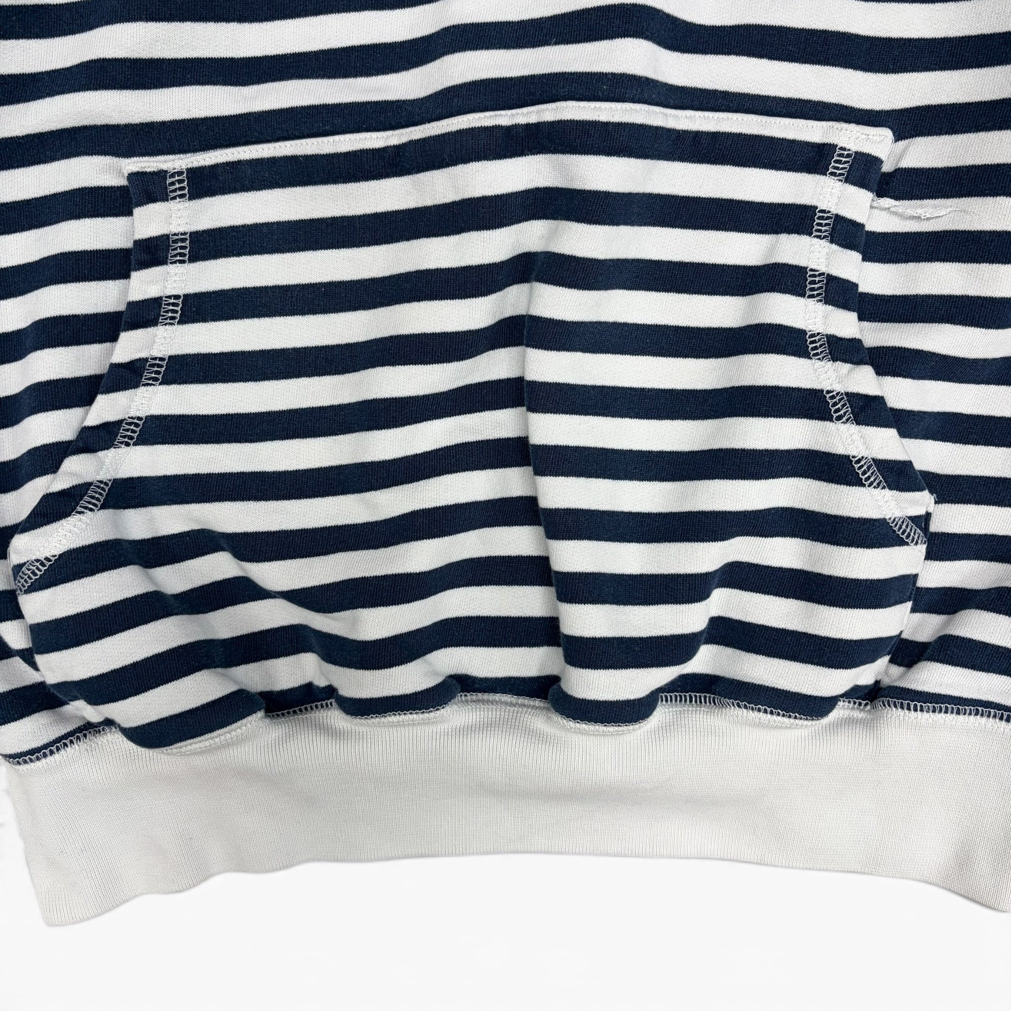 OVO Gold Embroidered Logo Stripe Hoodie White/Navy