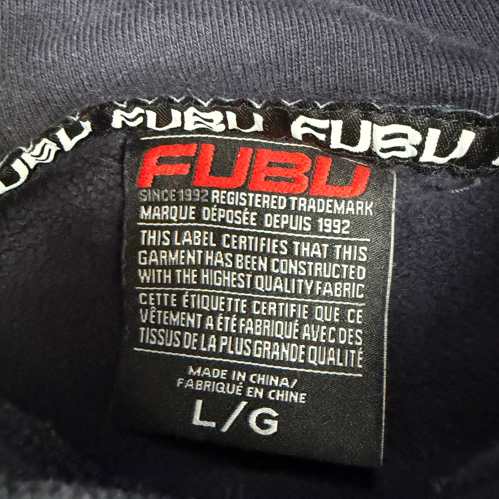 Vintage Fubu Embroidered Logo Hoodie Navy