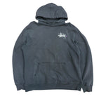 Vintage Stussy Logo Hoodie Distressed Black