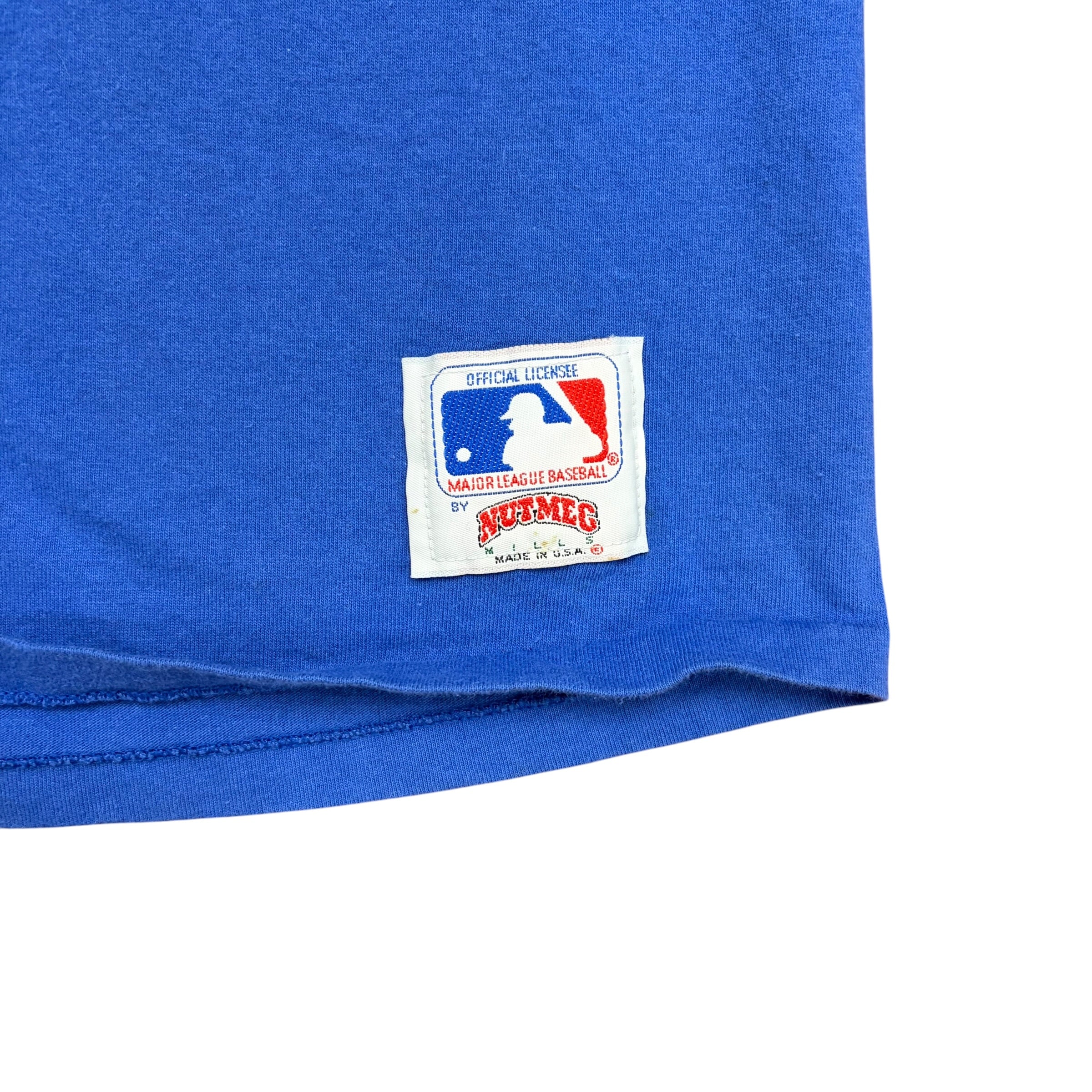 1992 Nutmeg MLB Los Angeles Dodgers Eric Davis Player Stat Tee Royal Blue