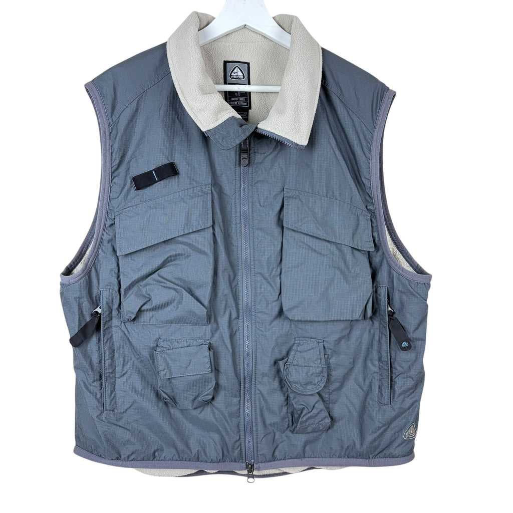 Vintage 90’s Nike ACG Tactical Fleece Lined Cargo Vest Grey