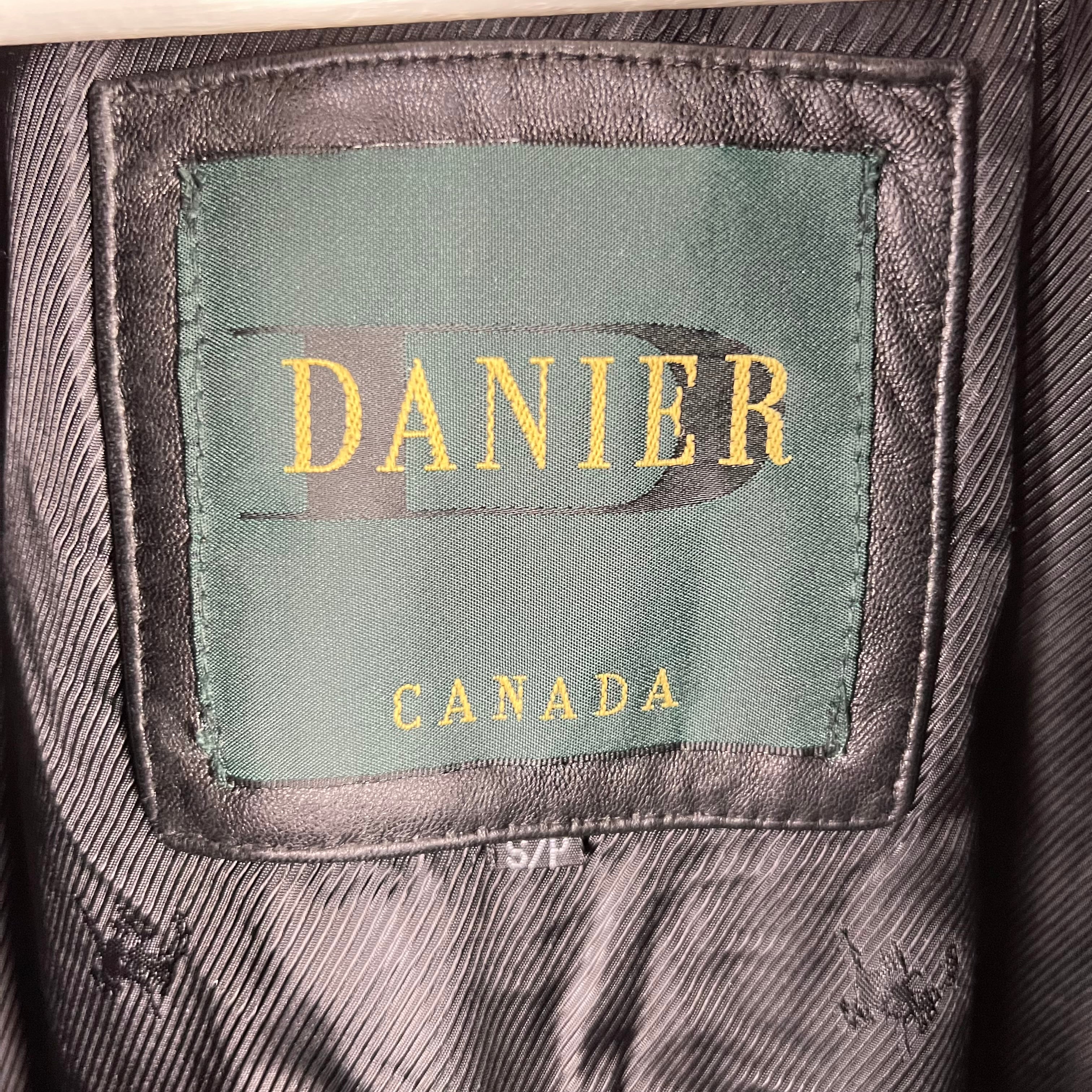 Vintage Daniel Women’s Fur Leather Parka Jacket Black