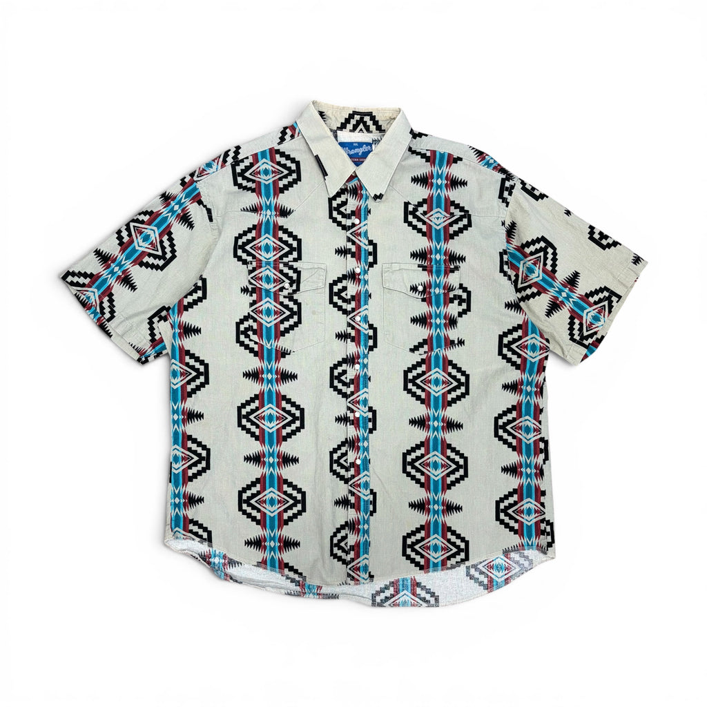 Vintage Wrangler Western Aztec Printed Short Sleeve Shirt