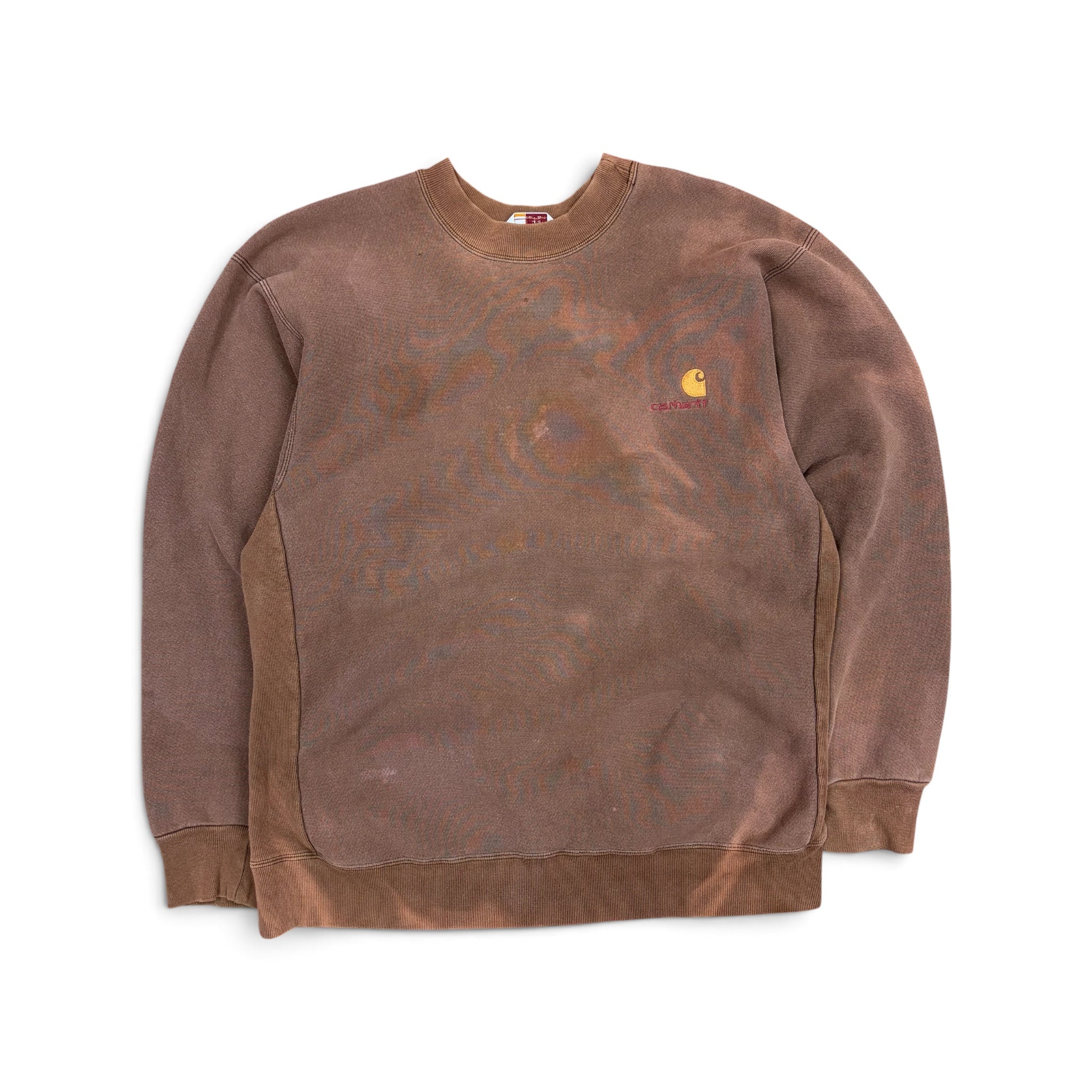 Vintage Carhartt Rugged Outdoor Wear Sun Faded Script Crewneck Brown