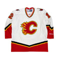 Vintage CCM NHL Calgary Flames Jerome Iginla Away Jersey White