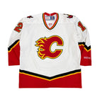 Vintage CCM NHL Calgary Flames Jerome Iginla Away Jersey White