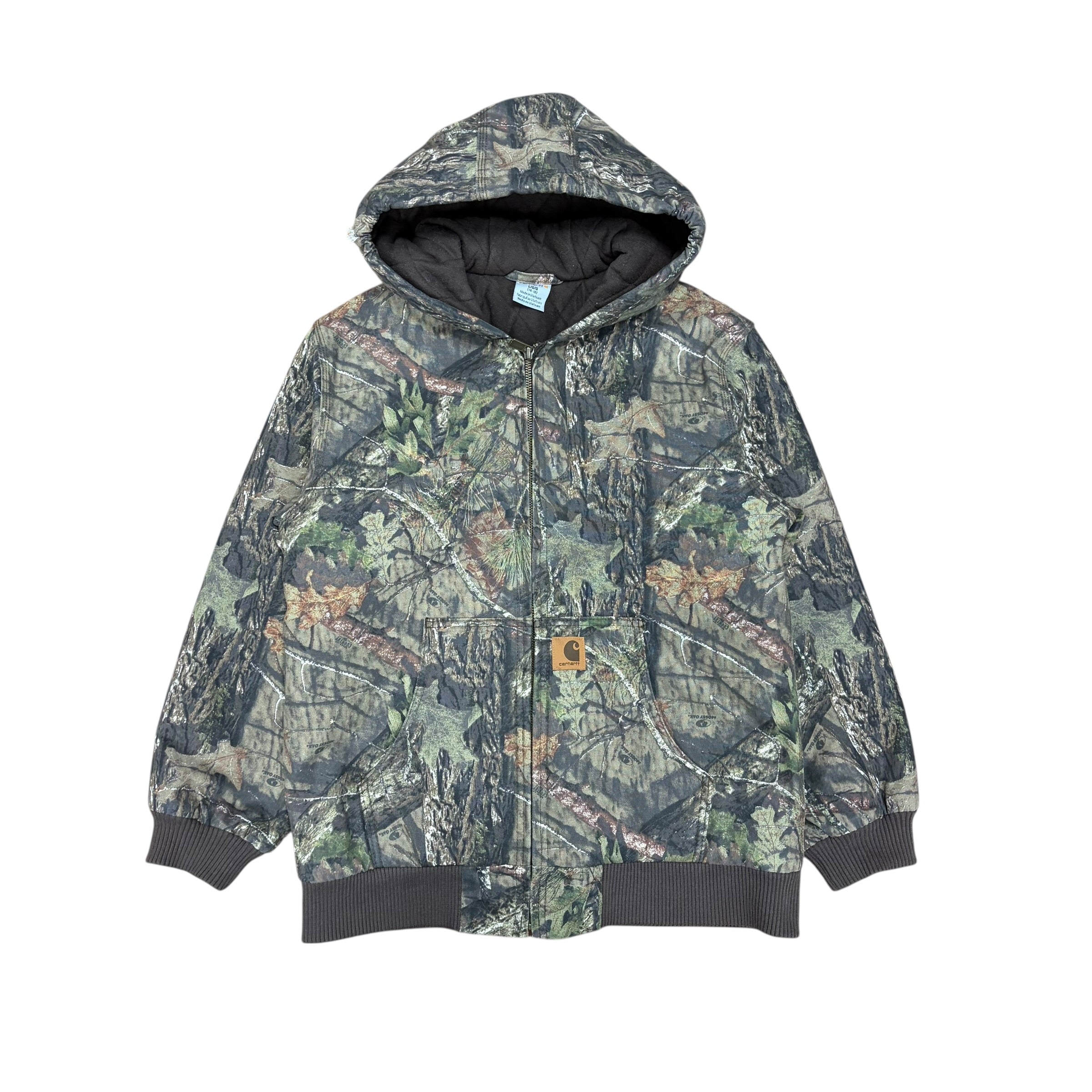 Vintage Carhartt Youth RealTree Hooded Quilt Lined Jacket Camo
