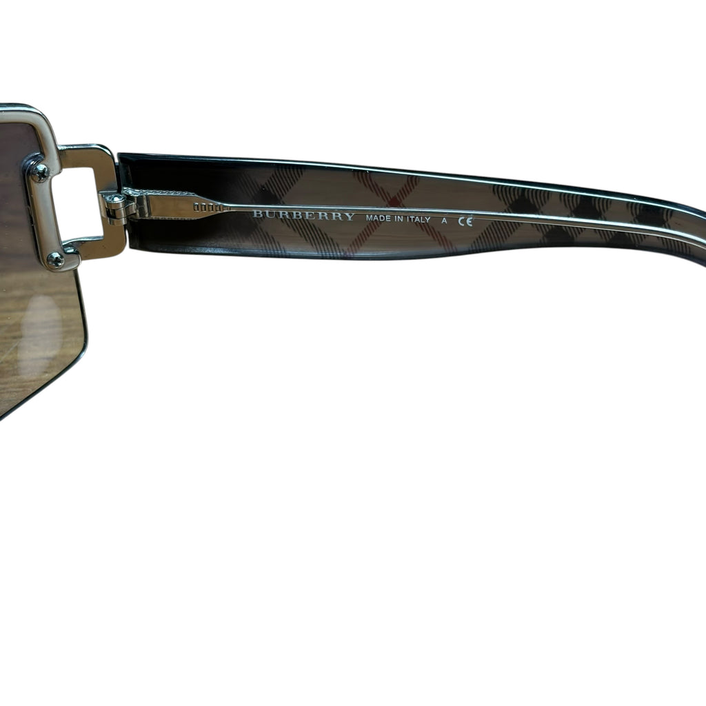 Burberry House Check Rimless Shield Sunglasses