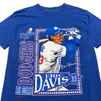 1992 Nutmeg MLB Los Angeles Dodgers Eric Davis Player Stat Tee Royal Blue