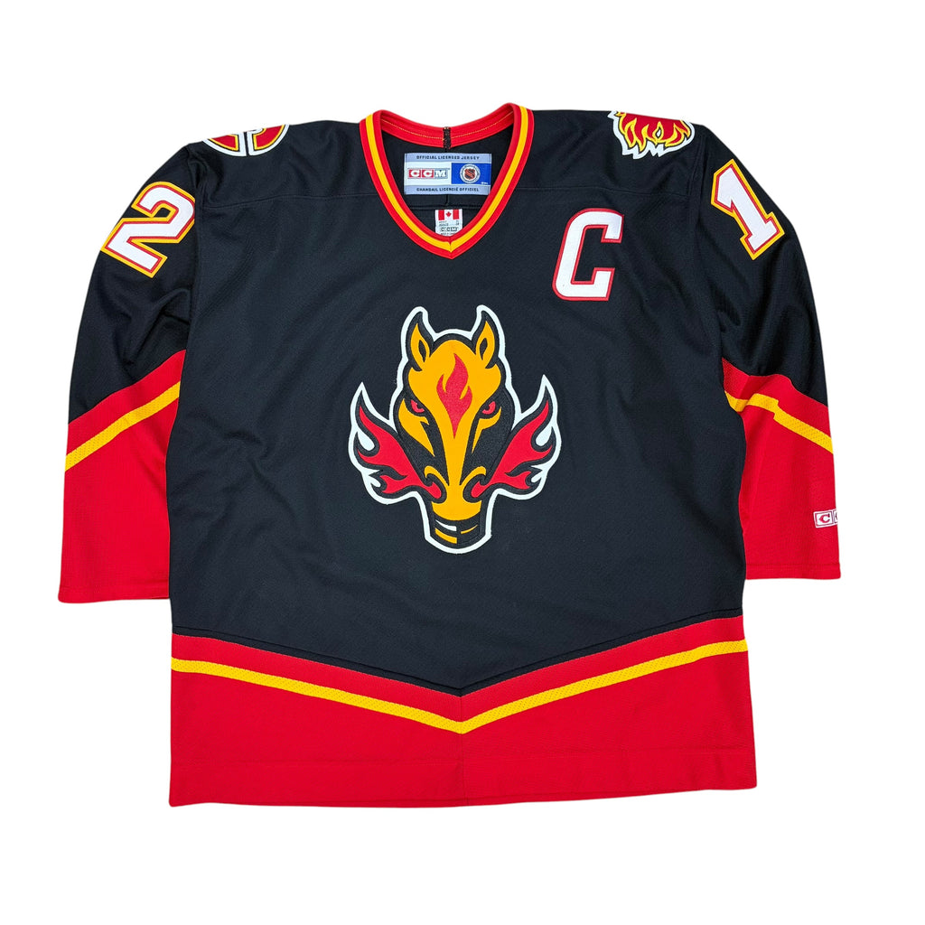 Vintage CCM NHL Calgary Flames Jerome Iginla Alternate Jersey Black