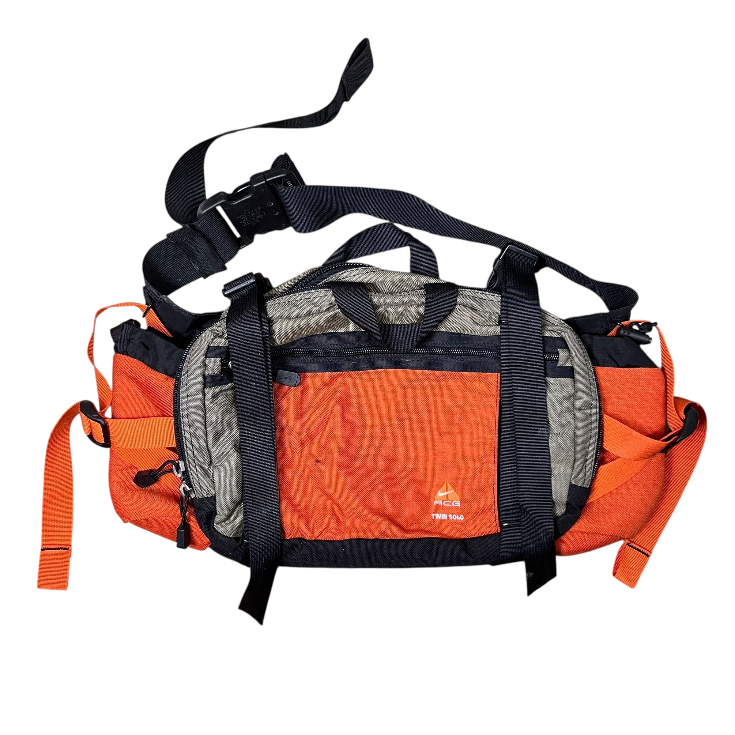 Vintage Nike ACG Twin Solo Hiking Waist Bag Orange/Green