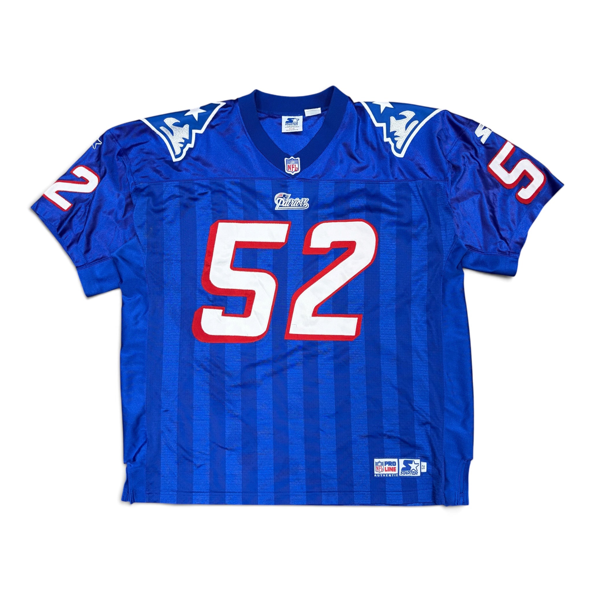 Vintage 90s New England Patriots Ted Johnson Authentic Stitched Jersey Blue