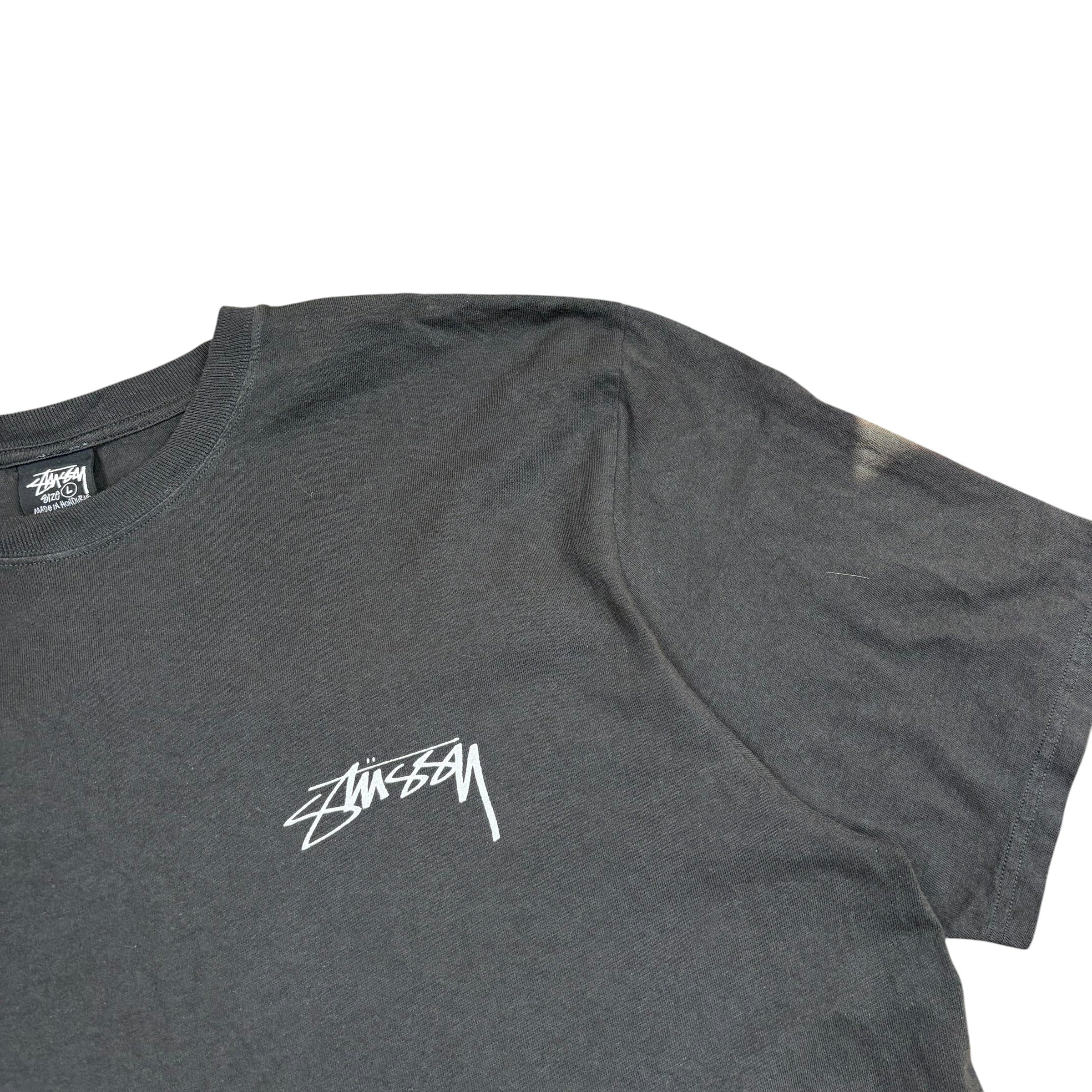 Stussy Skate Stack Pigment Dyed Tee Faded Black