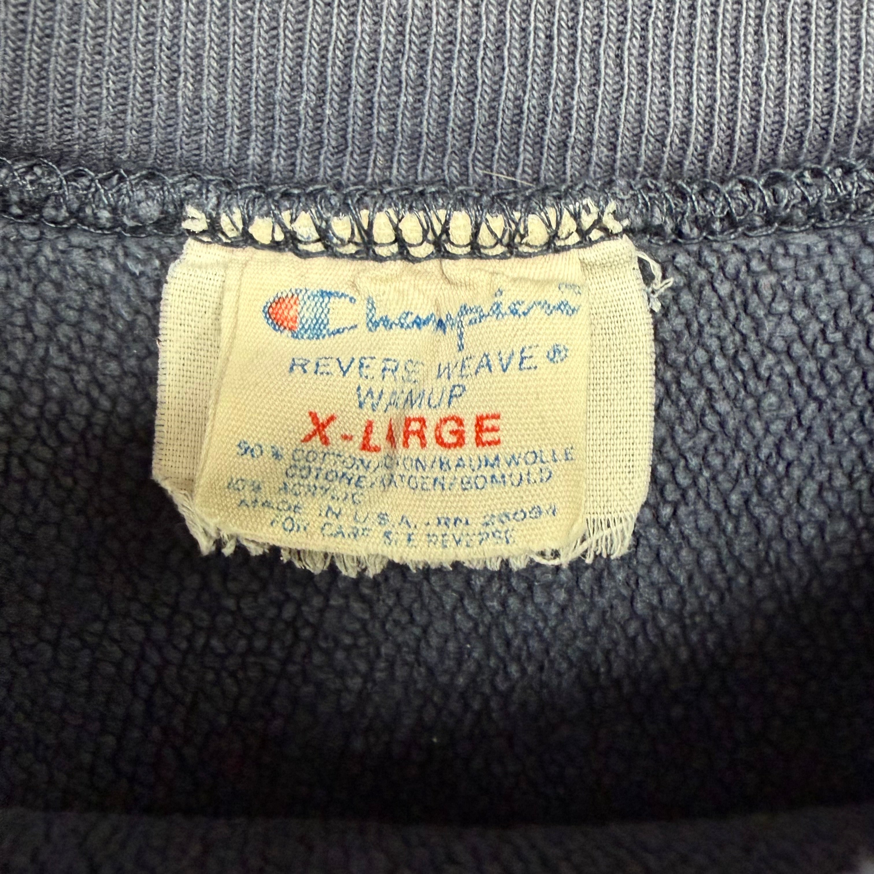 Vintage 80s Champion Sorority Crewneck Thrashed Navy