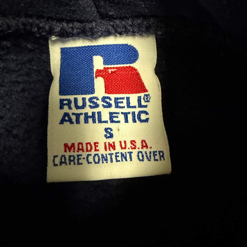 Vintage Y2K Russell Athletic Blank Pullover Hoodie Navy