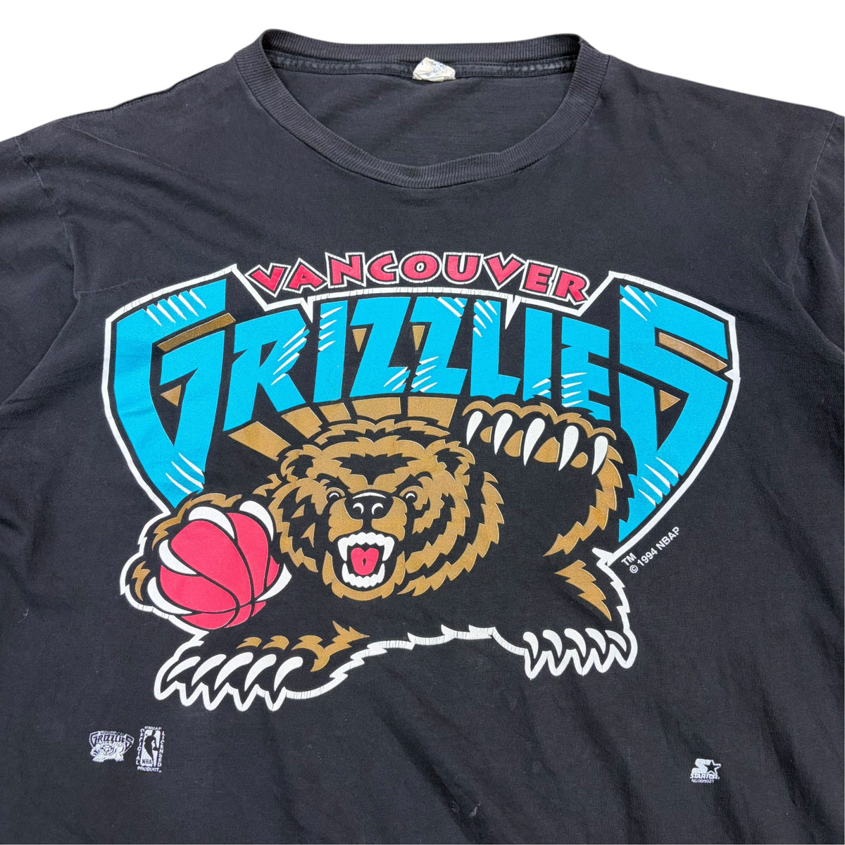1994 Starter NBA Vancouver Grizzlies Logo Tee Black
