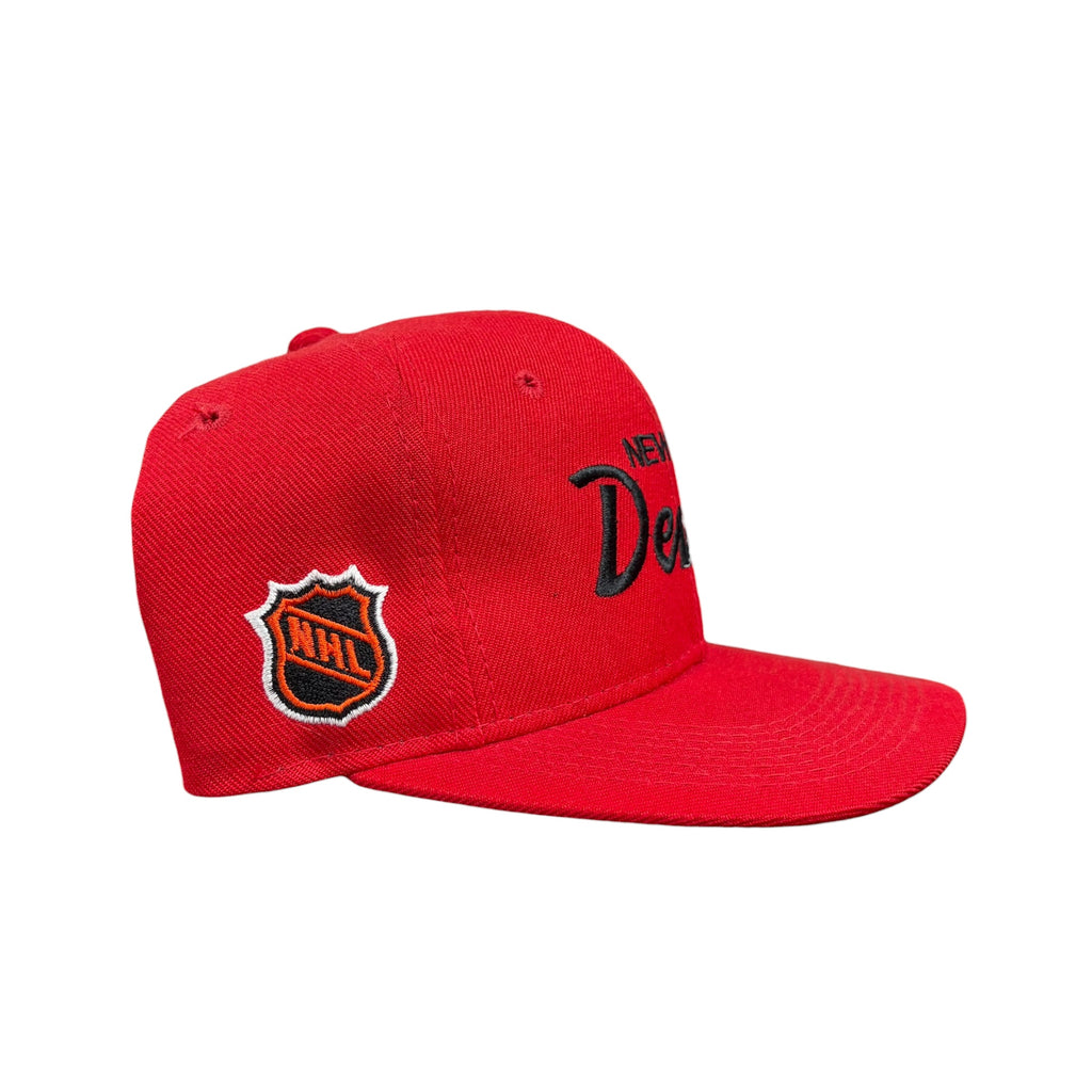 Vintage Sports Specialties NHL New Jersey Devils Script Hat Red