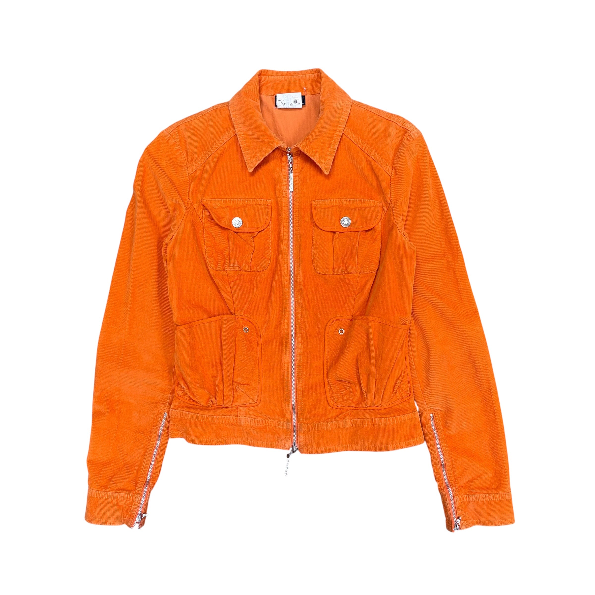 Versace Couture Jeans Women’s Corduroy Cropped Jacket Orange