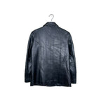 Vintage Petite Sophisticate Women’s Button Up Leather Jacket Black