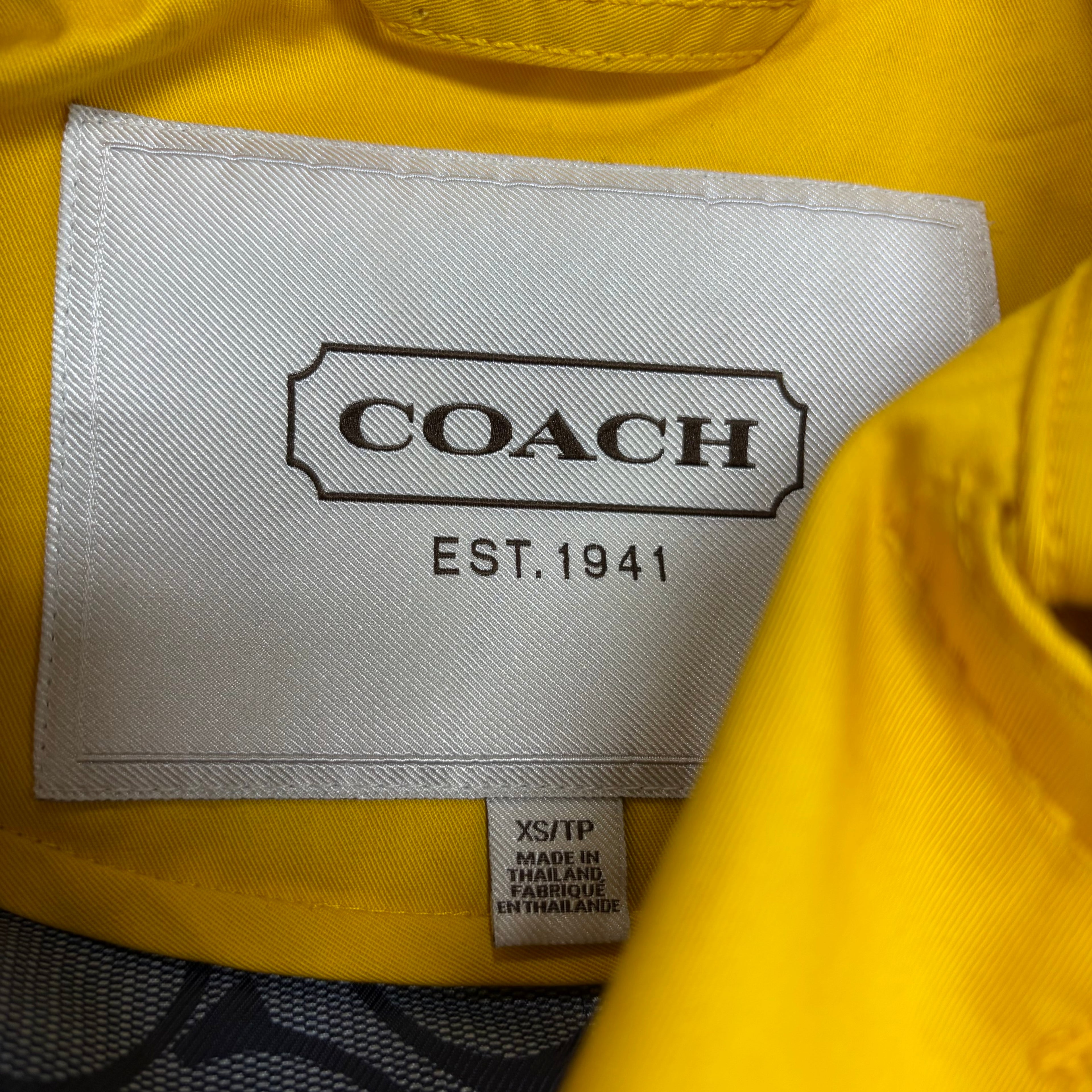 Vintage Coach Women’s Double Breast Trench Coat Bright Yellow