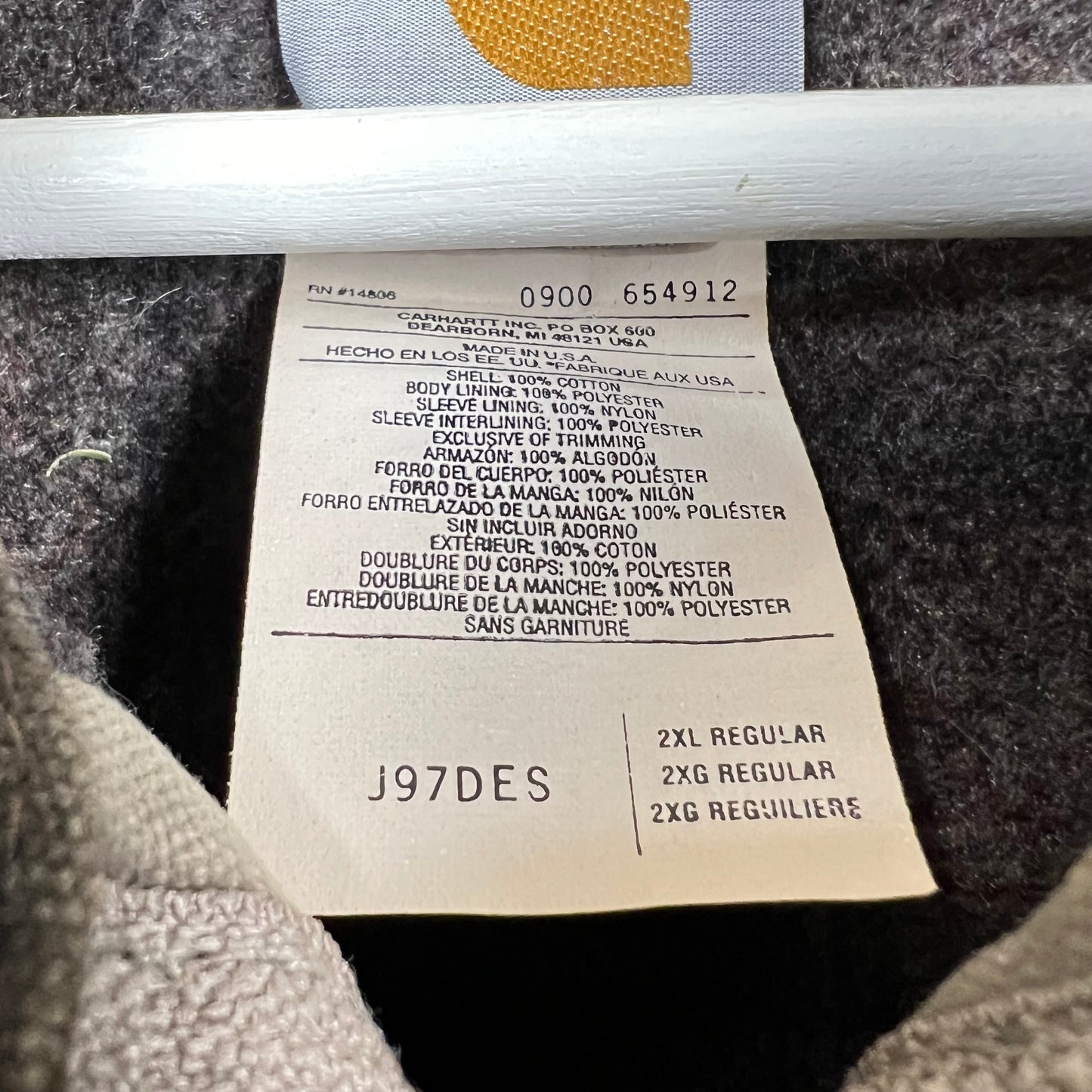 Vintage Carhartt Blanket Lined Detroit Jacket Washed Brown