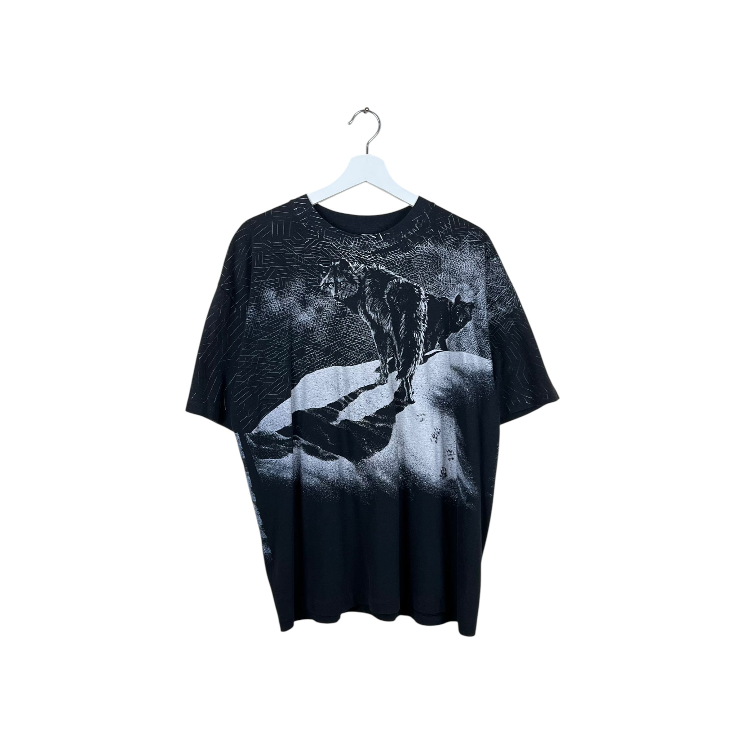 1992 Great Canadian Nature Wolves AOP Tee Black