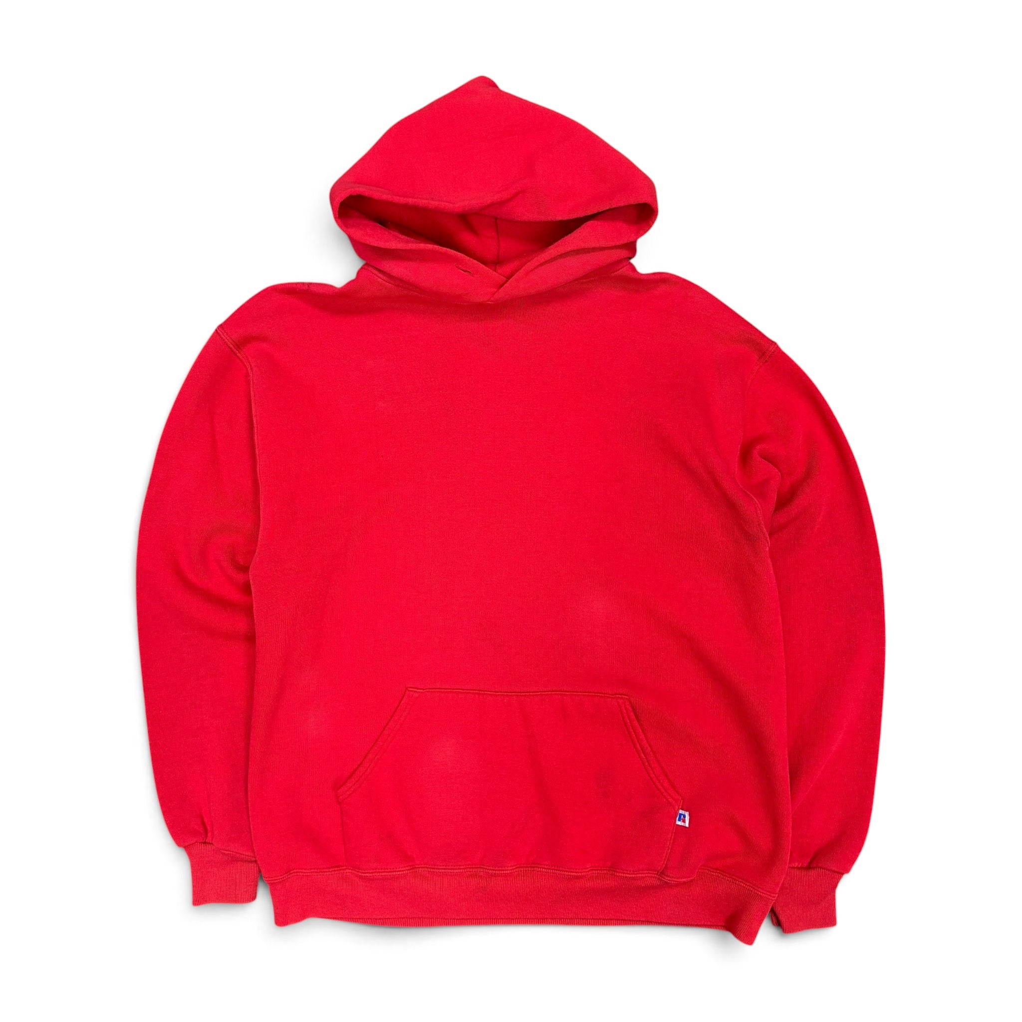 Vintage 80s Russell Athletic Blank Pullover Hoodie Red