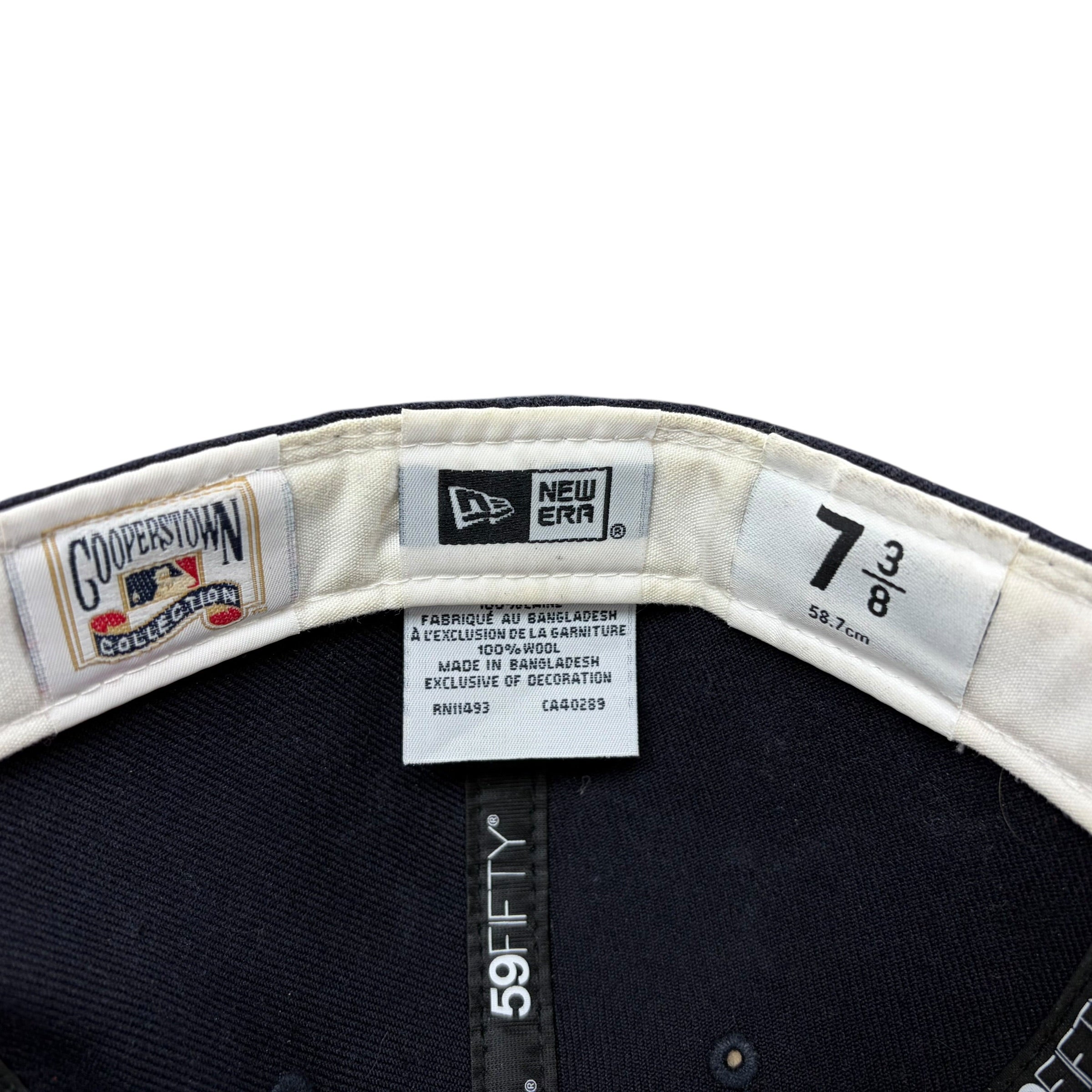 Vintage New Era Cooperstown Collection MLB New York Yankees Logo Fitted Navy