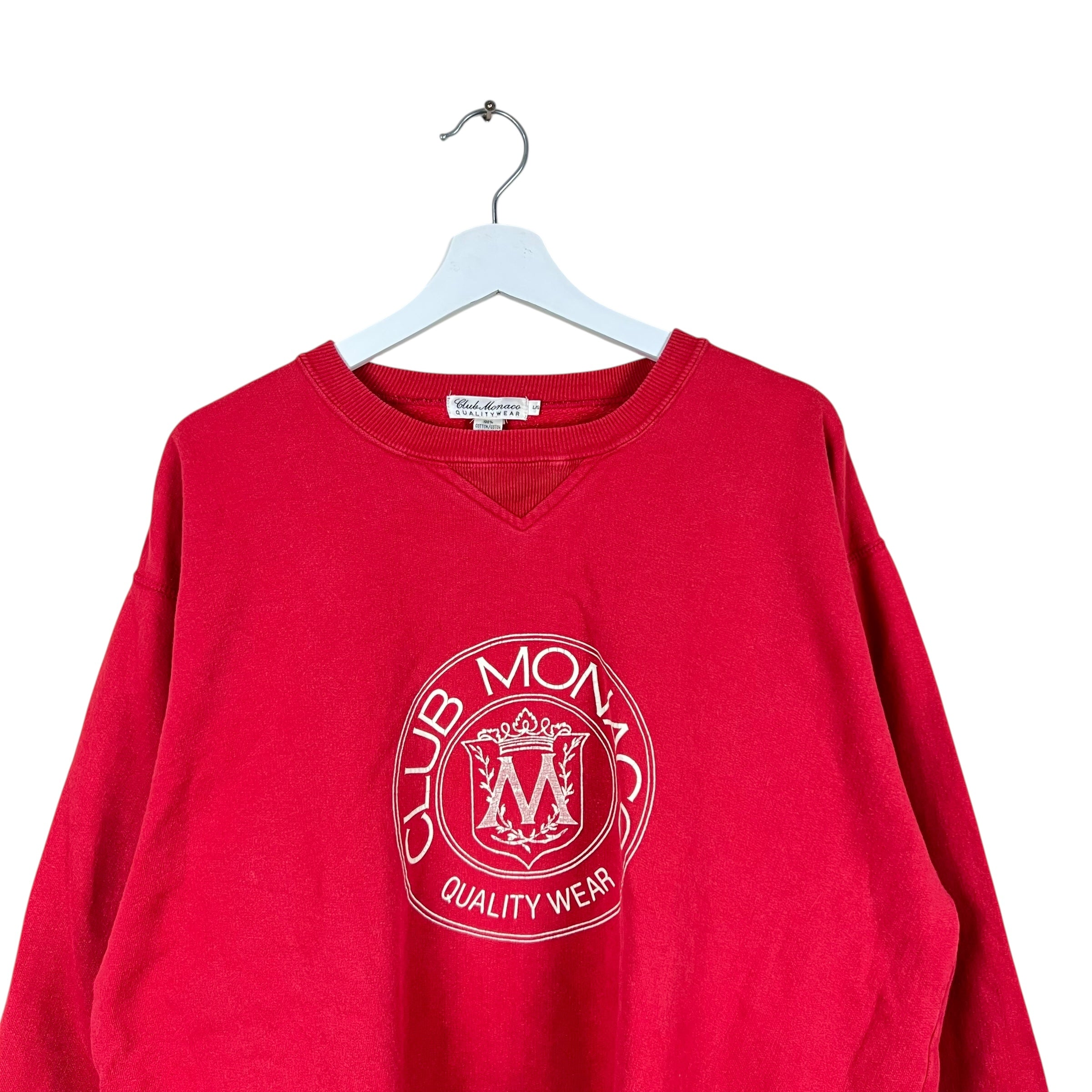Vintage Club Monaco Crest Logo Crewneck Chilli Red