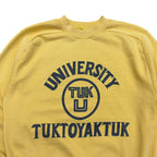 Vintage 60’s Stanfield University of Tuktoyaktuk Crewneck Pale Yellow