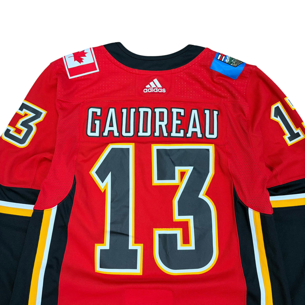 Adidas NHL Calgary Flames Johnny Gaudreau Home Hockey Jersey Red